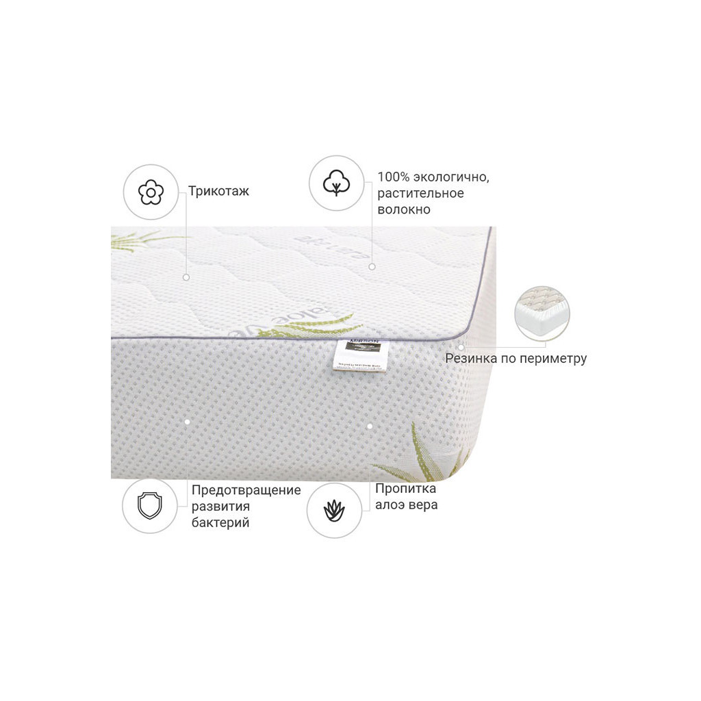Наматрацник MirSon №1019 Alberto Cotton Aloe Vera 70х140 см (2200001498693) - зображення 3