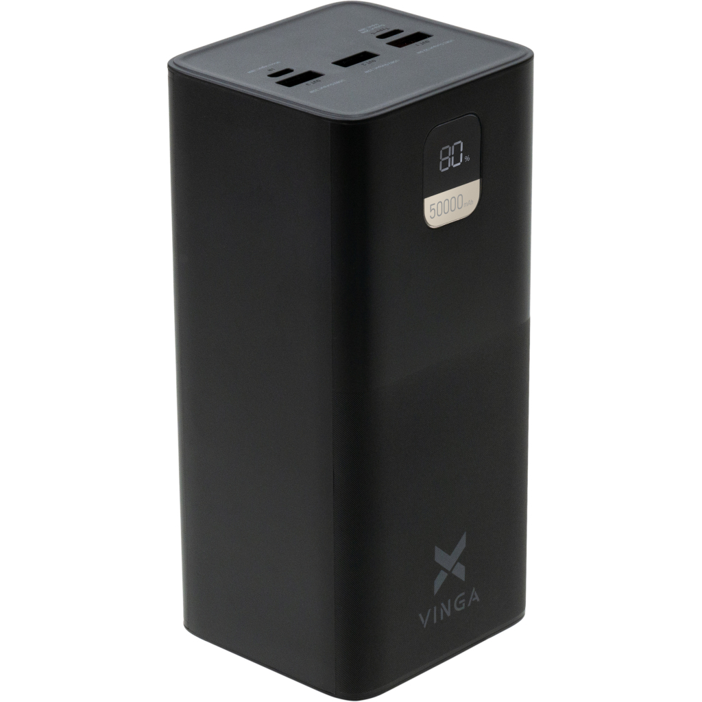 Батарея універсальна Vinga 50000 mAh 22.5W Display Black (VPBB5022) - зображення 3