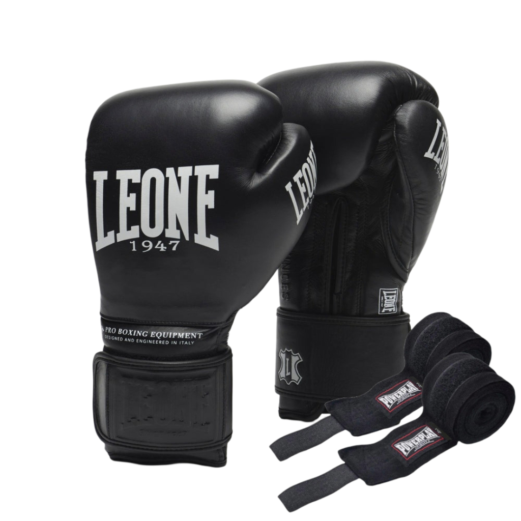 Боксерські рукавички Leone GN111 The Greatest Black 14 унцій (GN111_Black_14oz) - зображення 1