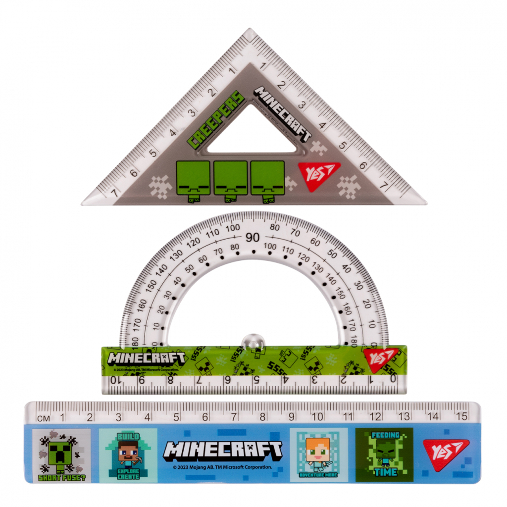 Лінійка Yes набір Minecraft (3 предмети) лінійка 15 см (370674) - зображення 2