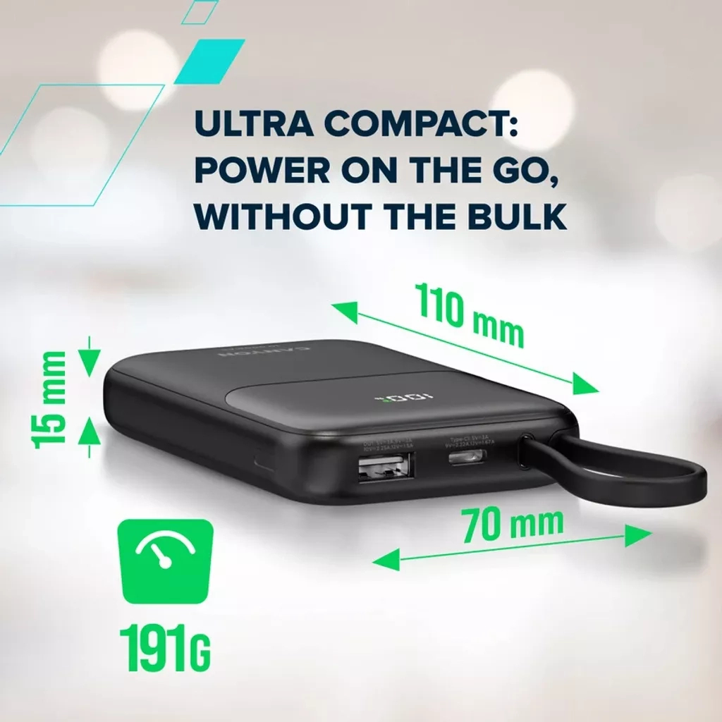 Батарея універсальна Canyon 10000mAh OnPower 101 PD/22.5W built-in cable Blue (CNS-CPB101BL) - зображення 7