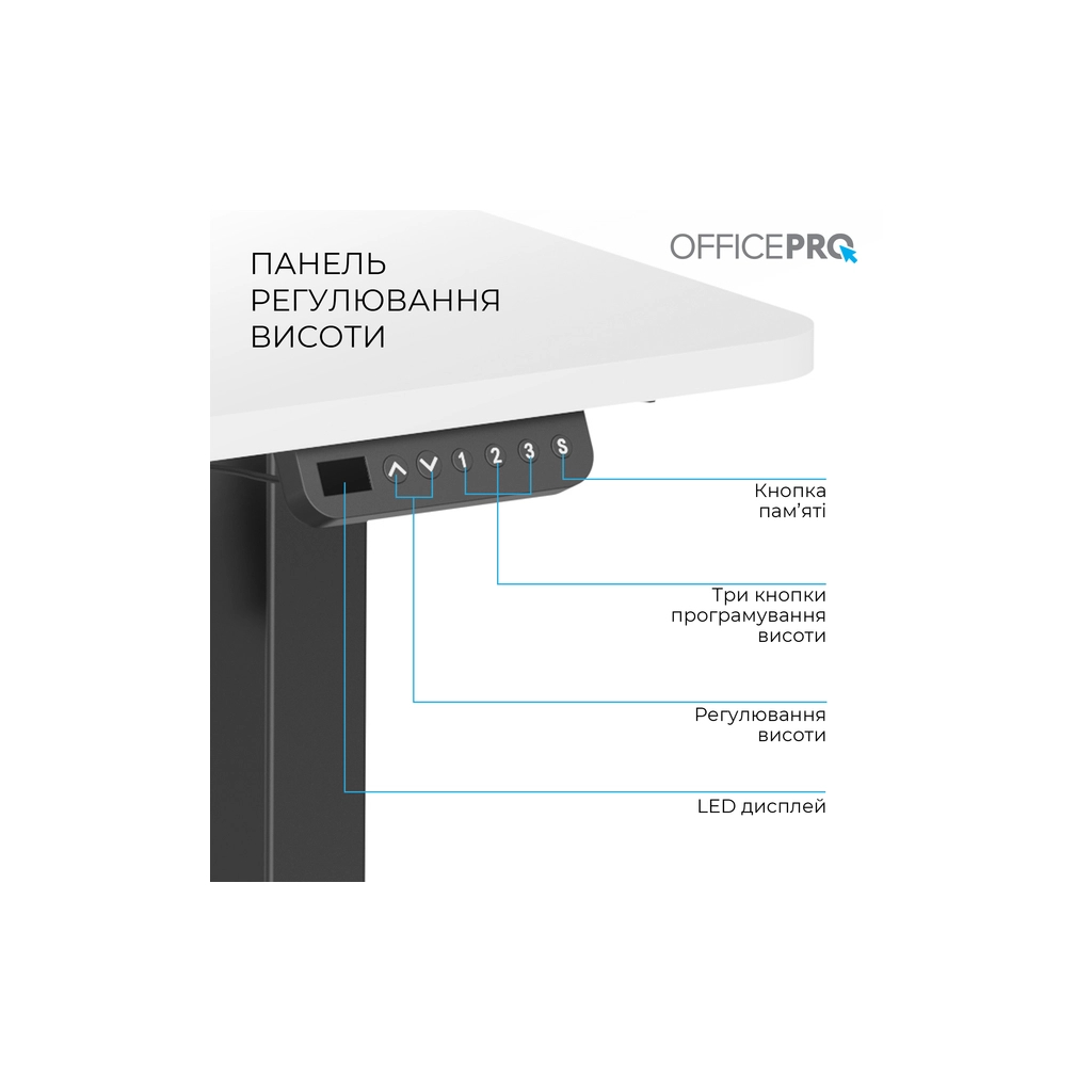 Комп'ютерний стіл OfficePro ODE1470WB White/Black (ODE1470WB) - зображення 5