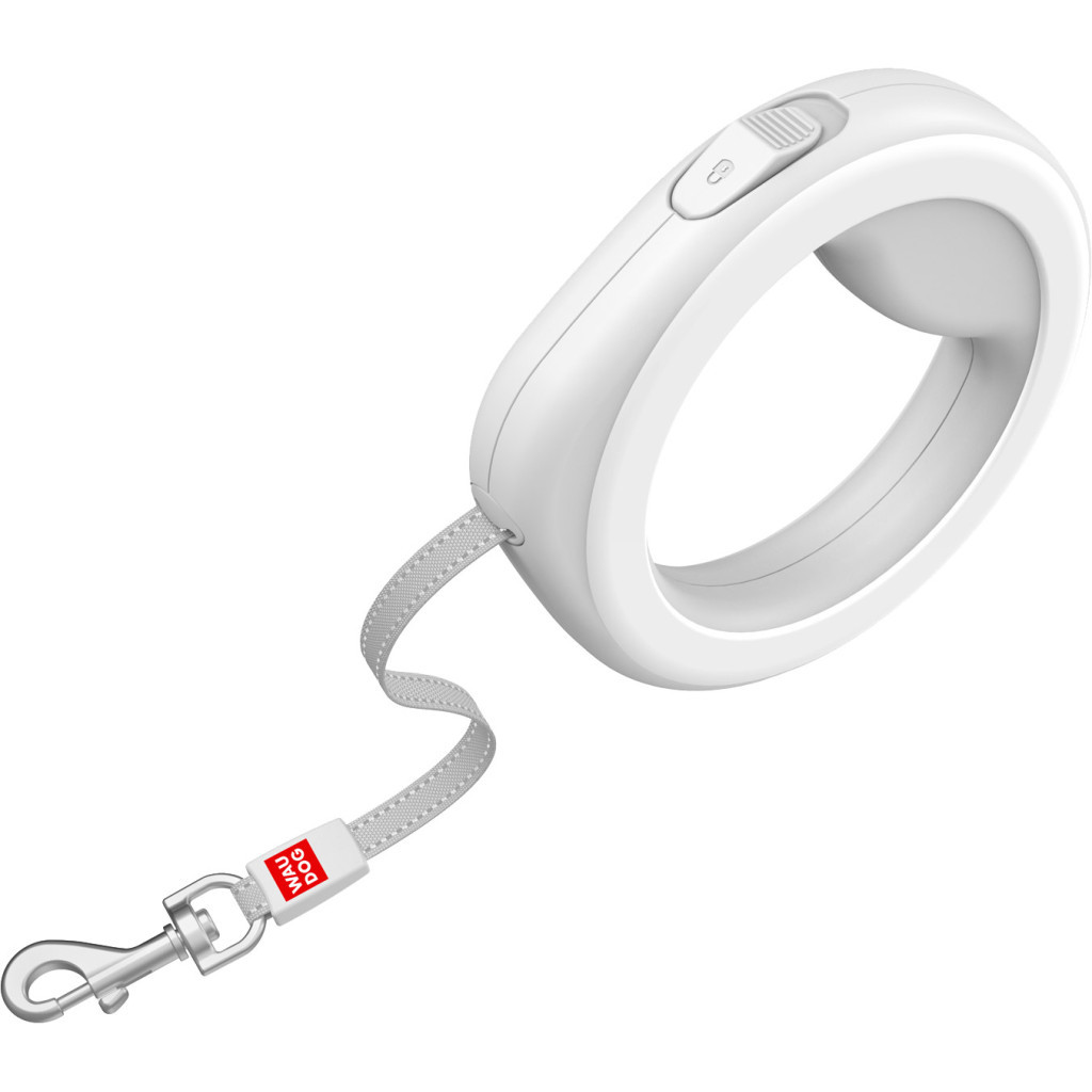 Повідець для собак WAUDOG R-leash світловідбиваюча стрічка XS-M до 40 кг 2.9 м білий (812715) - изображение 3