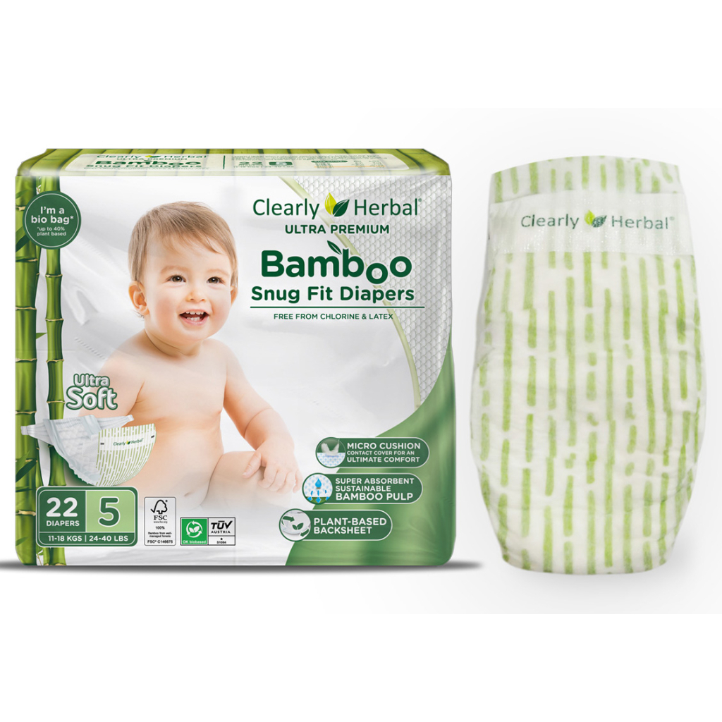 Підгузки Clearly Herbal Bamboo, розмір 5 (11-18 кг), 22 шт (1137) - зображення 1