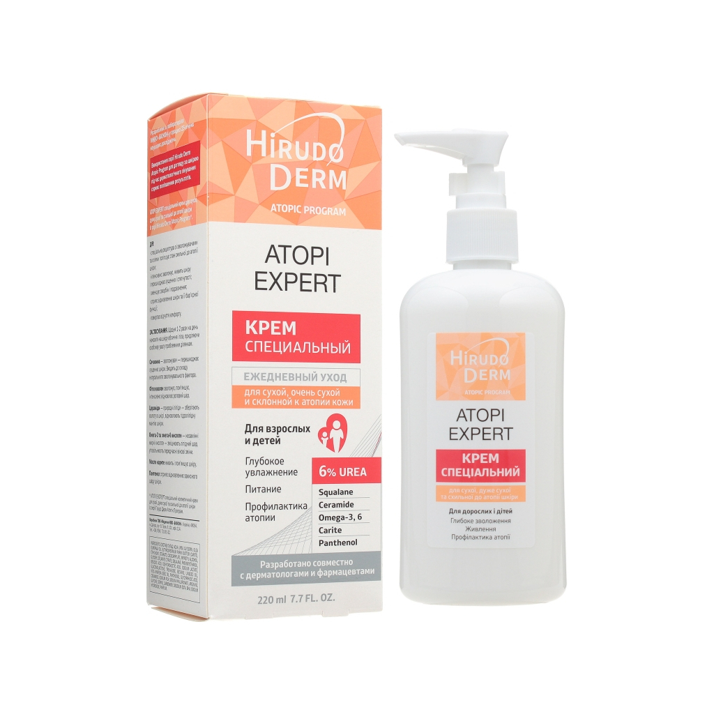 Крем для тіла Біокон Hirudo Derm Atopic Program Аtopi Expert 220 мл (4820160038141) - зображення 1