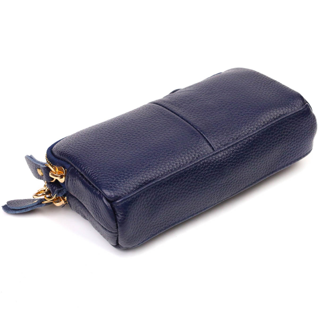 Сумка Vintage На два відділення з натуральної шкіри Синя (22089) - зображення 3