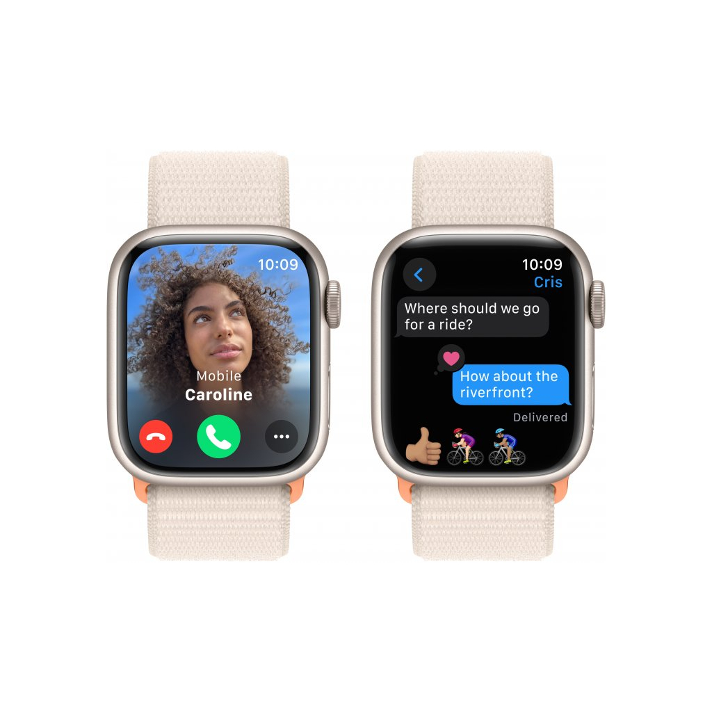 Смарт-годинник Apple Watch Series 9 GPS 41mm Starlight Aluminium Case with Starlight Sport Loop (MR8V3QP/A) - зображення 6