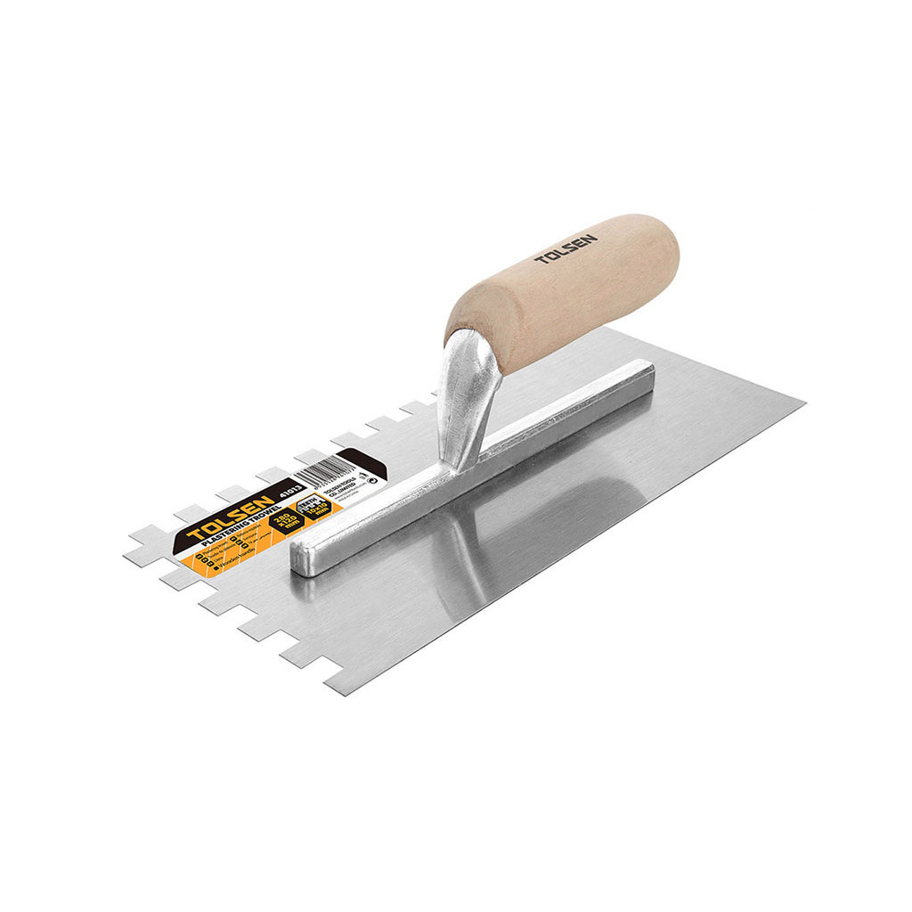 Затирка Tolsen сталева 280х120 мм зуб 10 мм дерев'яна ручка (41013) - зображення 1
