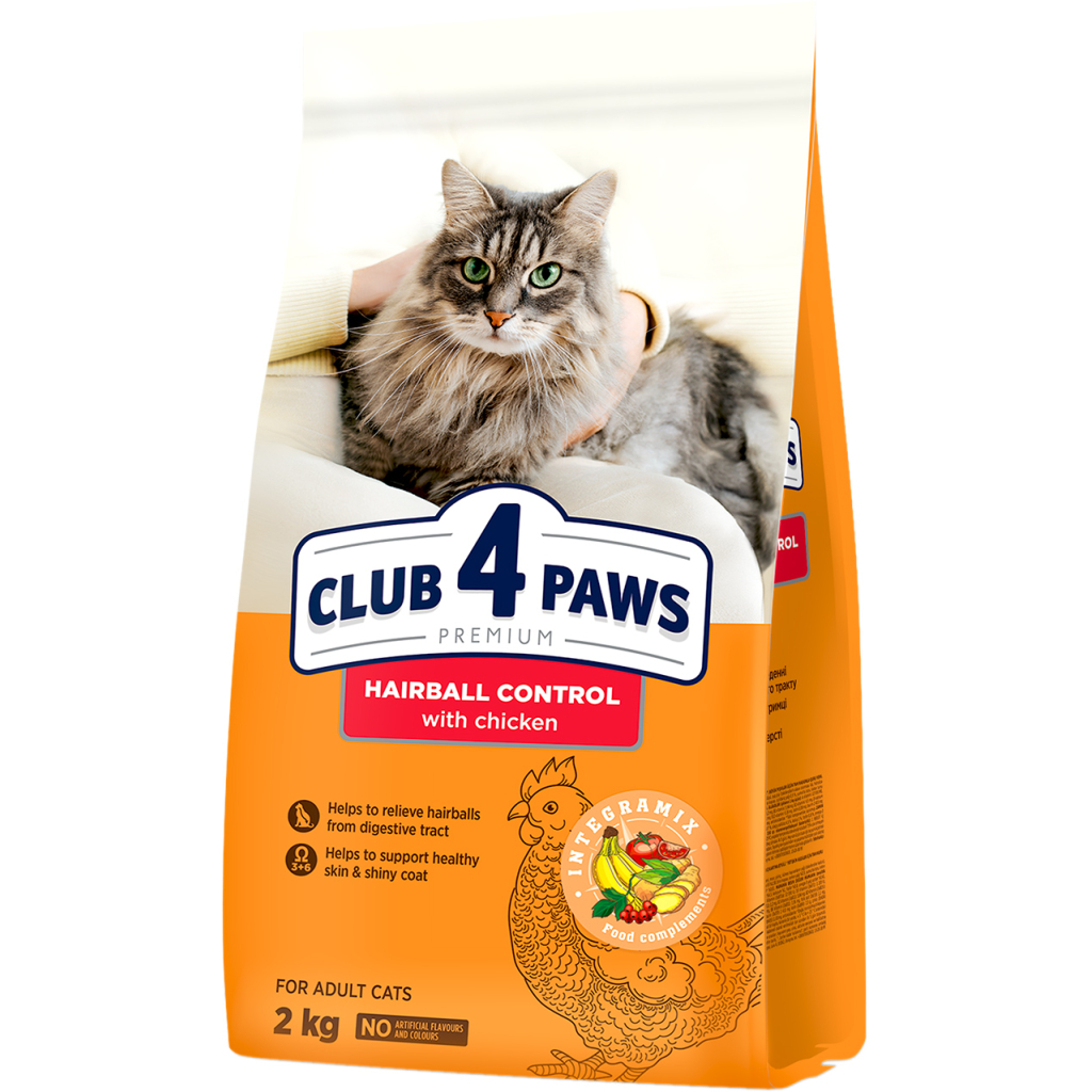 Сухий корм для кішок Club 4 Paws Premium з ефектом виведення вовни 2 кг (4820215369428) - зображення 1