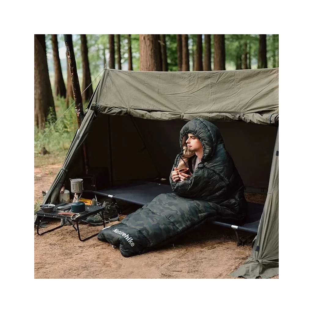 Спальний мішок Naturehike з капюшоном M320 CNK2350WS023, зелений камуфляж, правий (6975641889205) - зображення 3