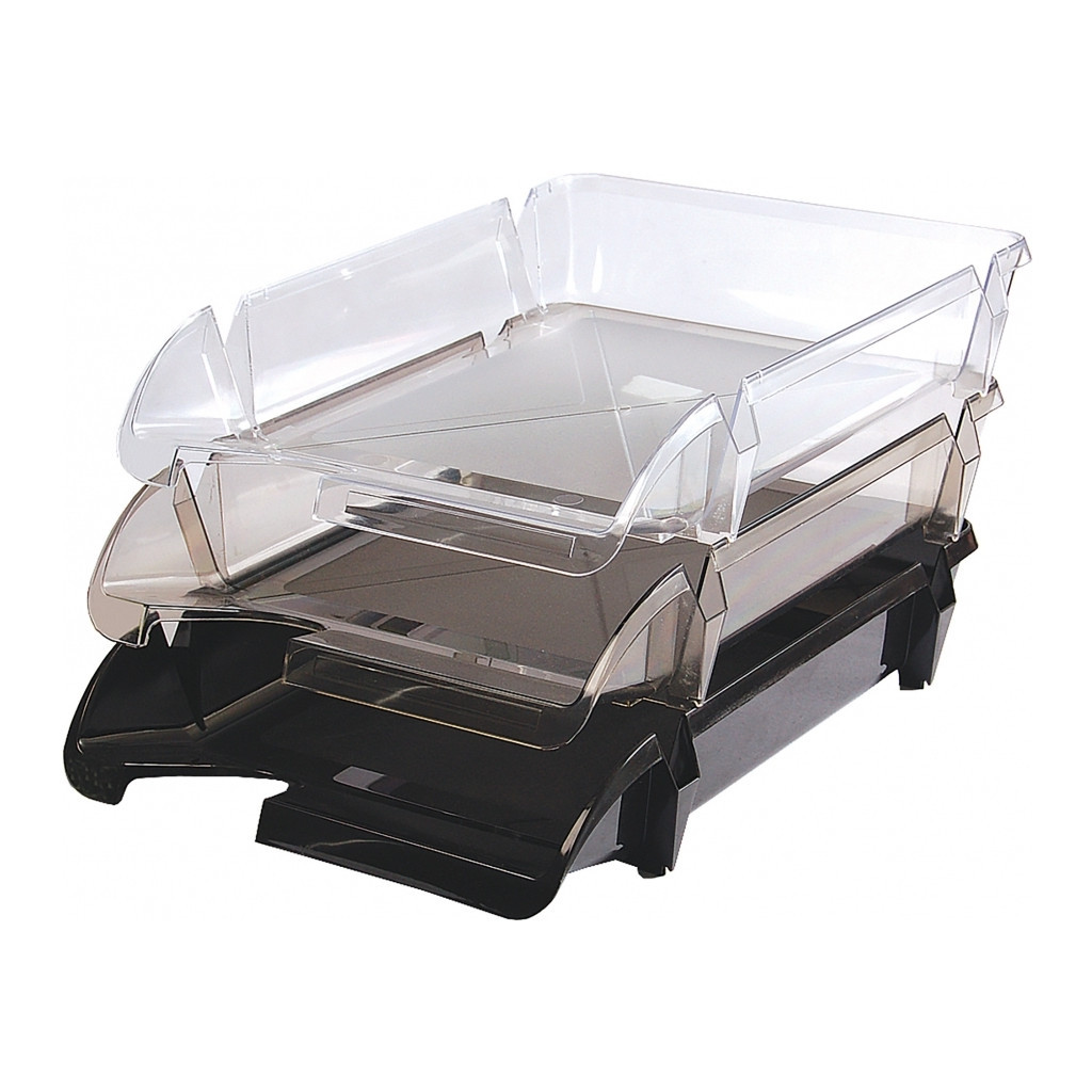 Лоток для паперів Economix горизонтальний Компакт пластик, димчастий (E80601) - зображення 1