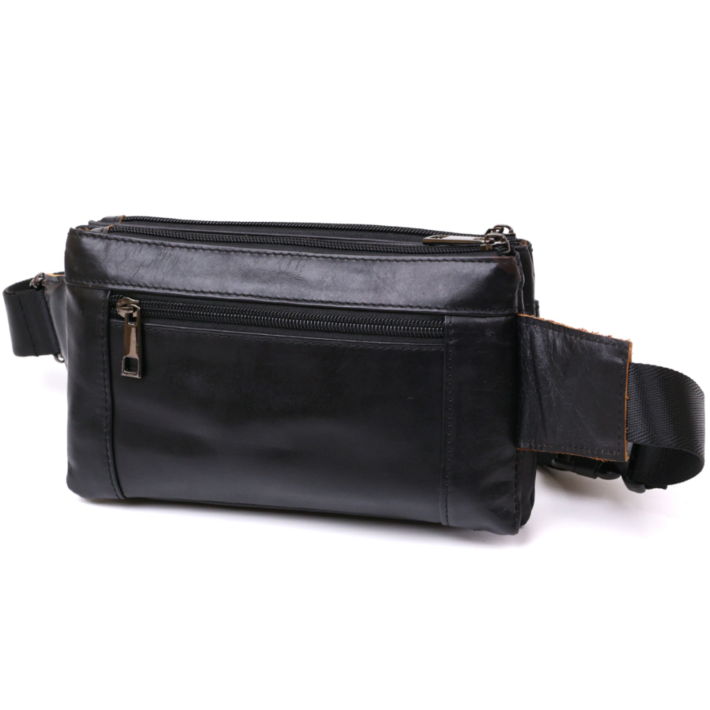 Сумка Vintage На пояс з натуральної шкіри Чорна (20474) - зображення 2
