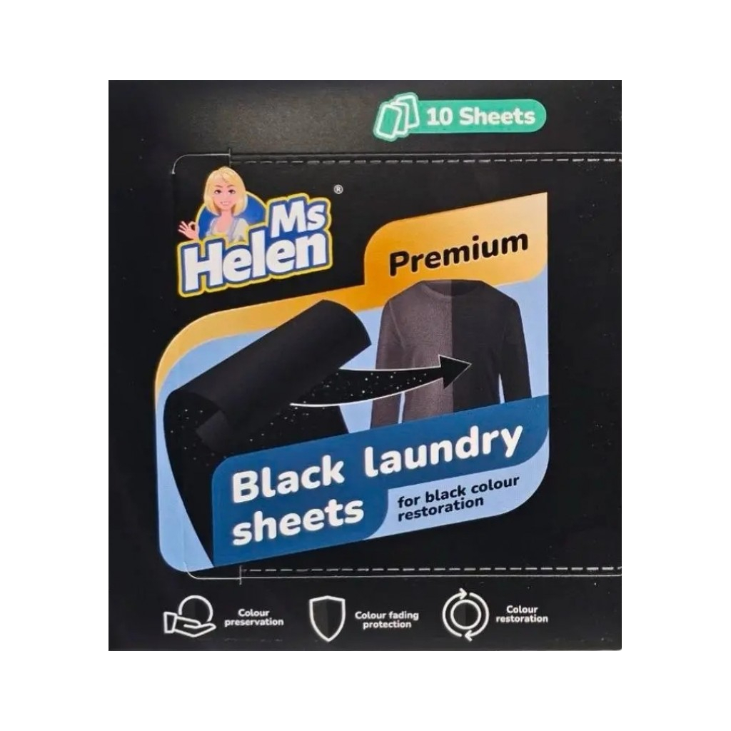 Серветки для прання Ms Helen Для оновлення чорного кольору 10 шт. (4820281850158) - зображення 1