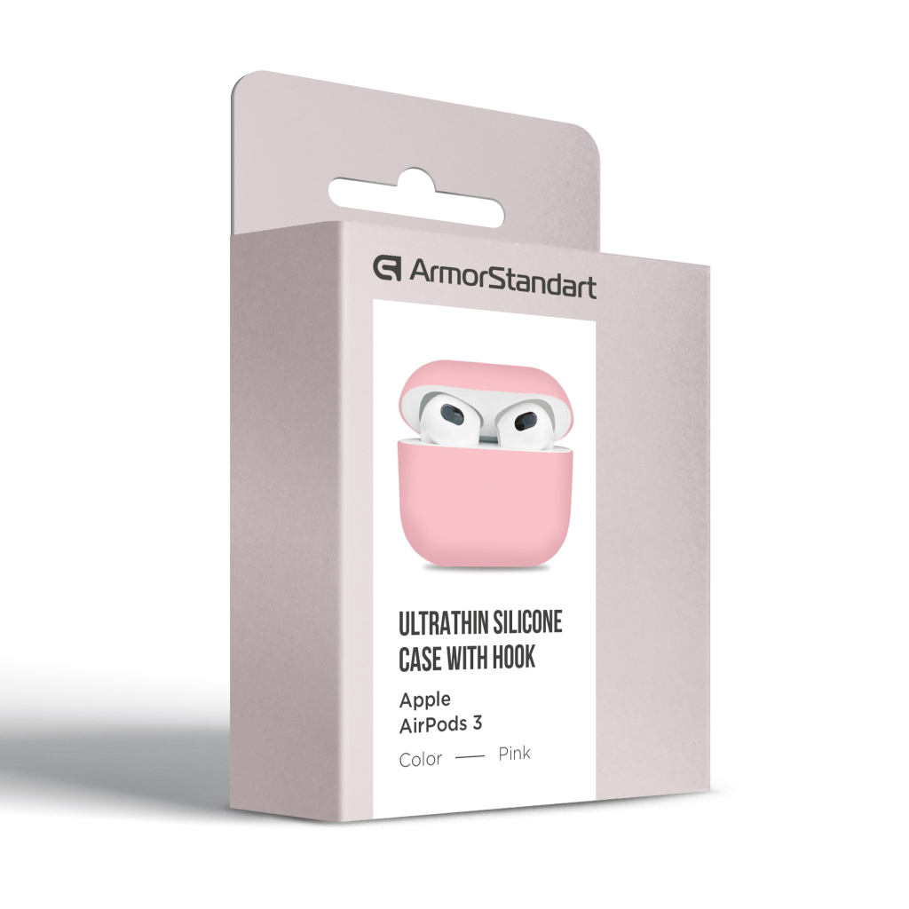 Чохол для навушників Armorstandart Ultrathin Silicone Case для Apple AirPods 3 Pink (ARM60288) - зображення 3