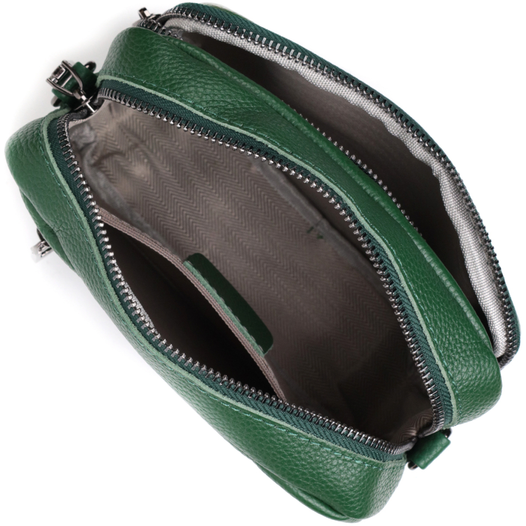 Сумка Vintage Крос-боді з натуральної шкіри Зелена (22296) - зображення 6