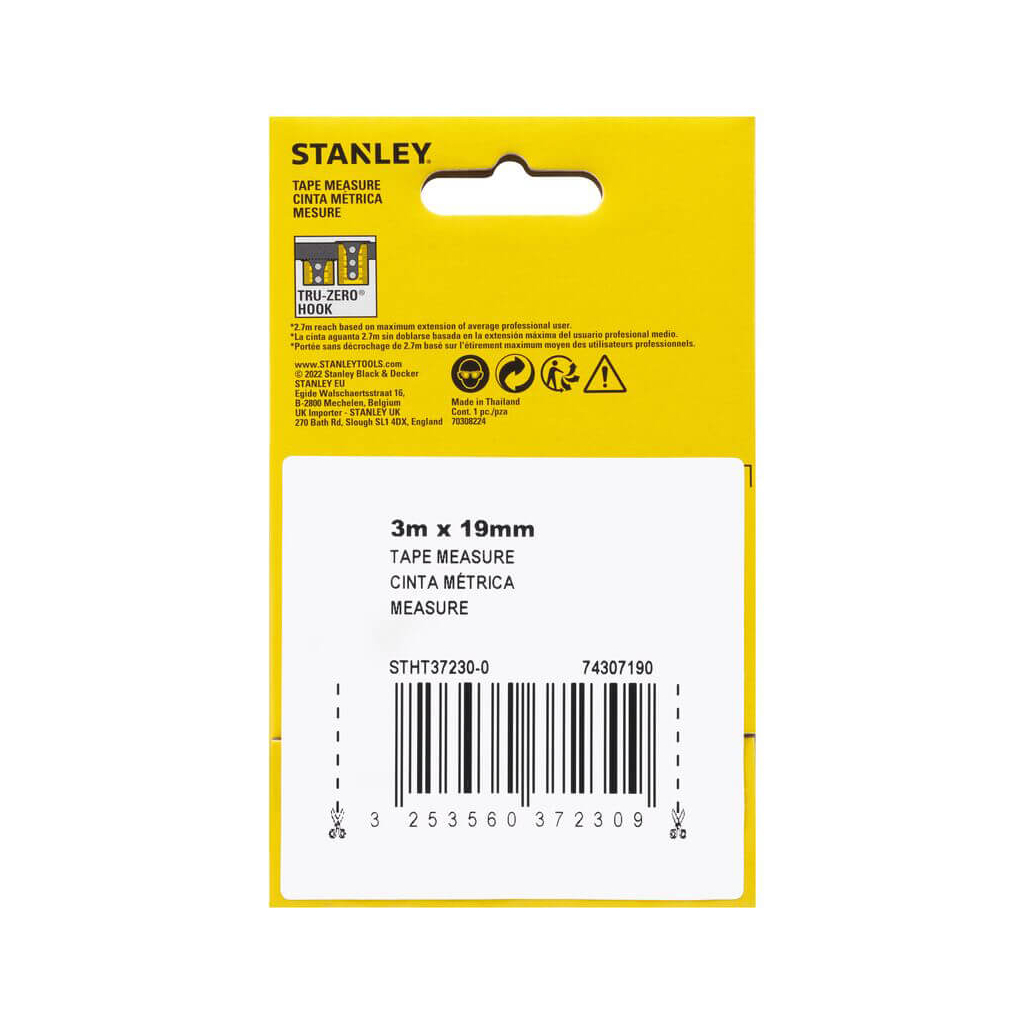 Рулетка Stanley CONTROL-LOCK, 3мх19мм, у прогумованому корпусі, з двосторонньою шкалою (STHT37230-0) - зображення 6