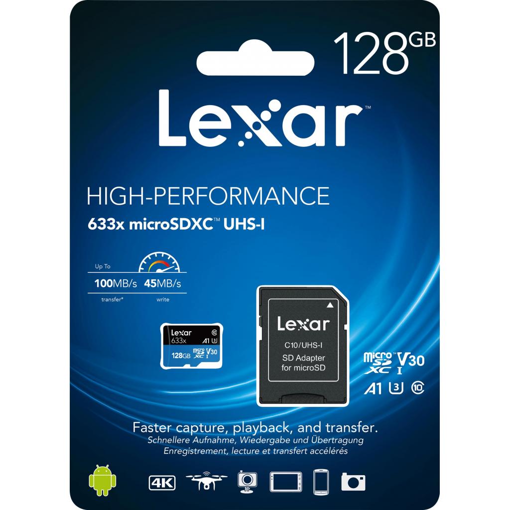 Карта пам'яті Lexar 128GB microSDXC class 10 UHS-I 633x (LSDMI128BB633A) - зображення 4