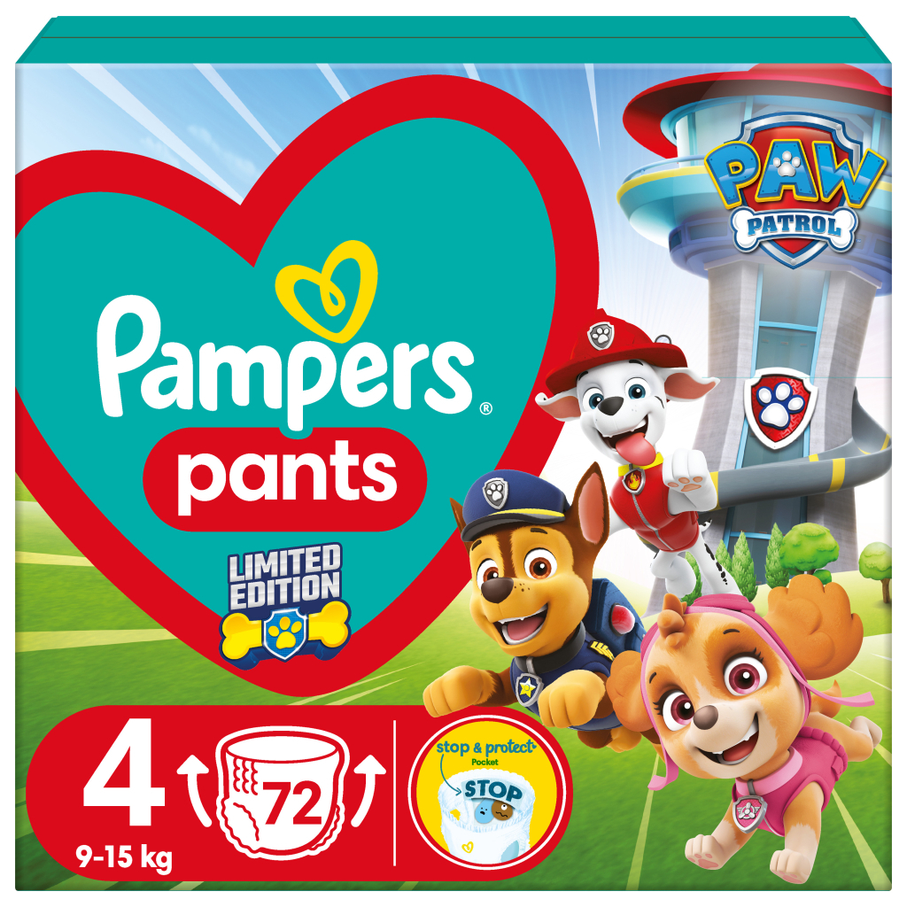 Підгузки Pampers Maxi Розмір 4 (9-15 кг) Paw Patrol 72 шт (8006540863572) - зображення 1