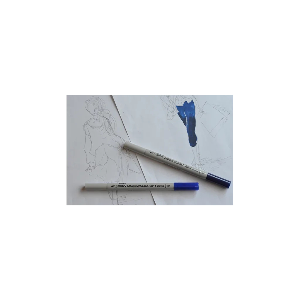 Художній маркер Marvy двосторонній 1900B-S Зелений (752481291049) - зображення 4