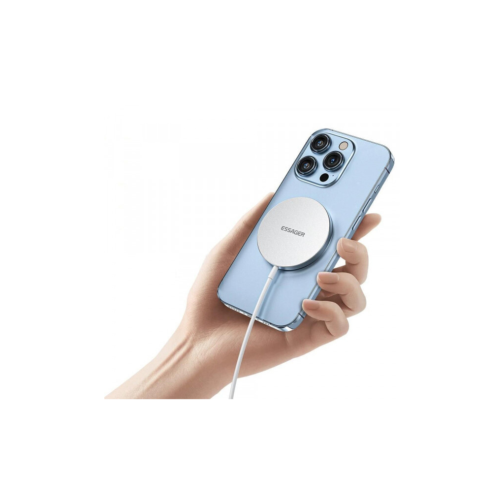 Зарядний пристрій Essager 2-in-1 wireless charger 15W magnetic for phone and earphones (EWXCX-YT02-Z) - зображення 4