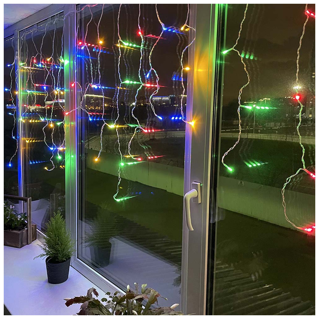 Гірлянда ColorWay Бахрома 3мx0.6м 100Led IP20 кольорова (CW-GF-100L36VMC) - зображення 9