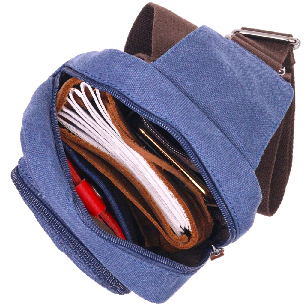 Сумка Vintage Через плече з текстилю Синя (21232) - зображення 5