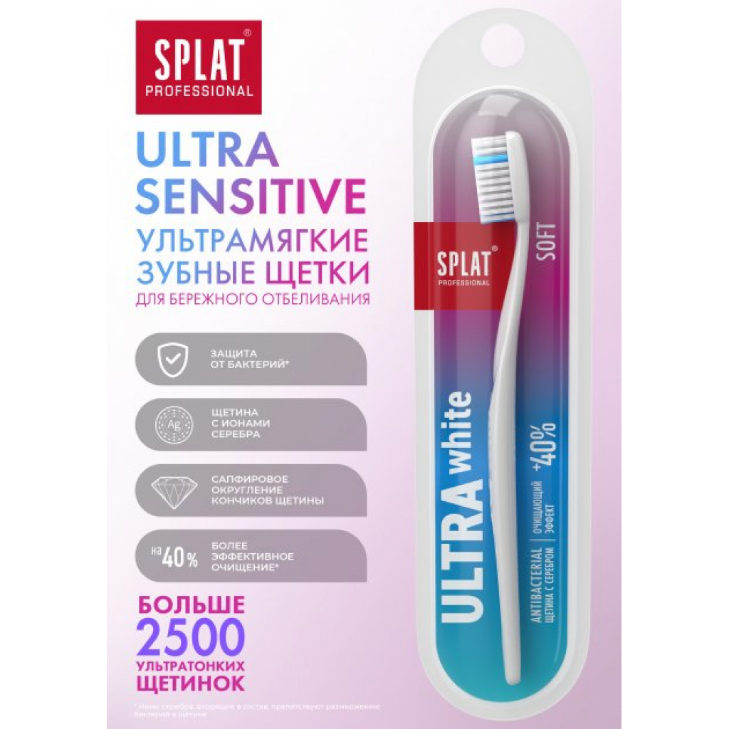 Зубна щітка Splat Professional Ultra White Soft Блакитна щетина (4603014010957) - зображення 3