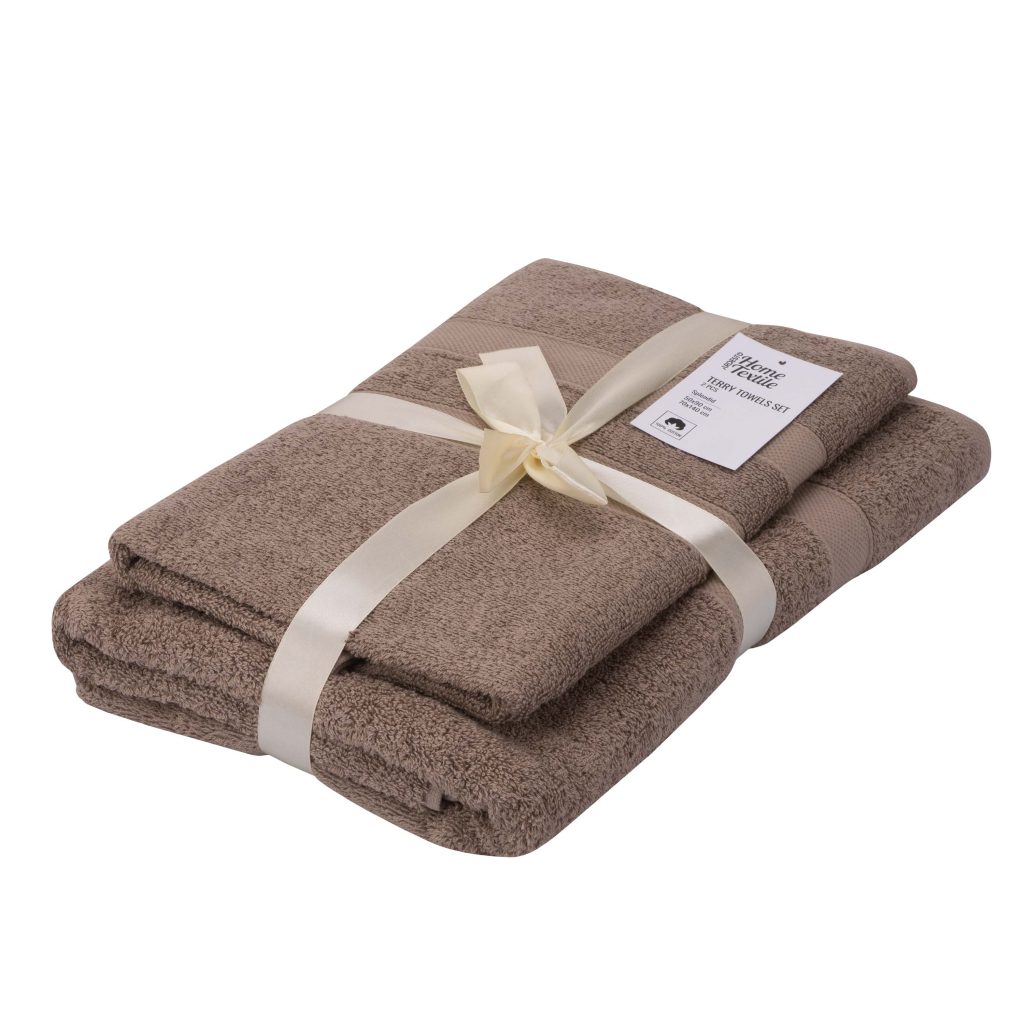 Рушник Ardesto набір махрових Splendid 50х90 см, 70х140 см, 2шт, 100% бавовна, бежевий (ART2359BE) - изображение 1