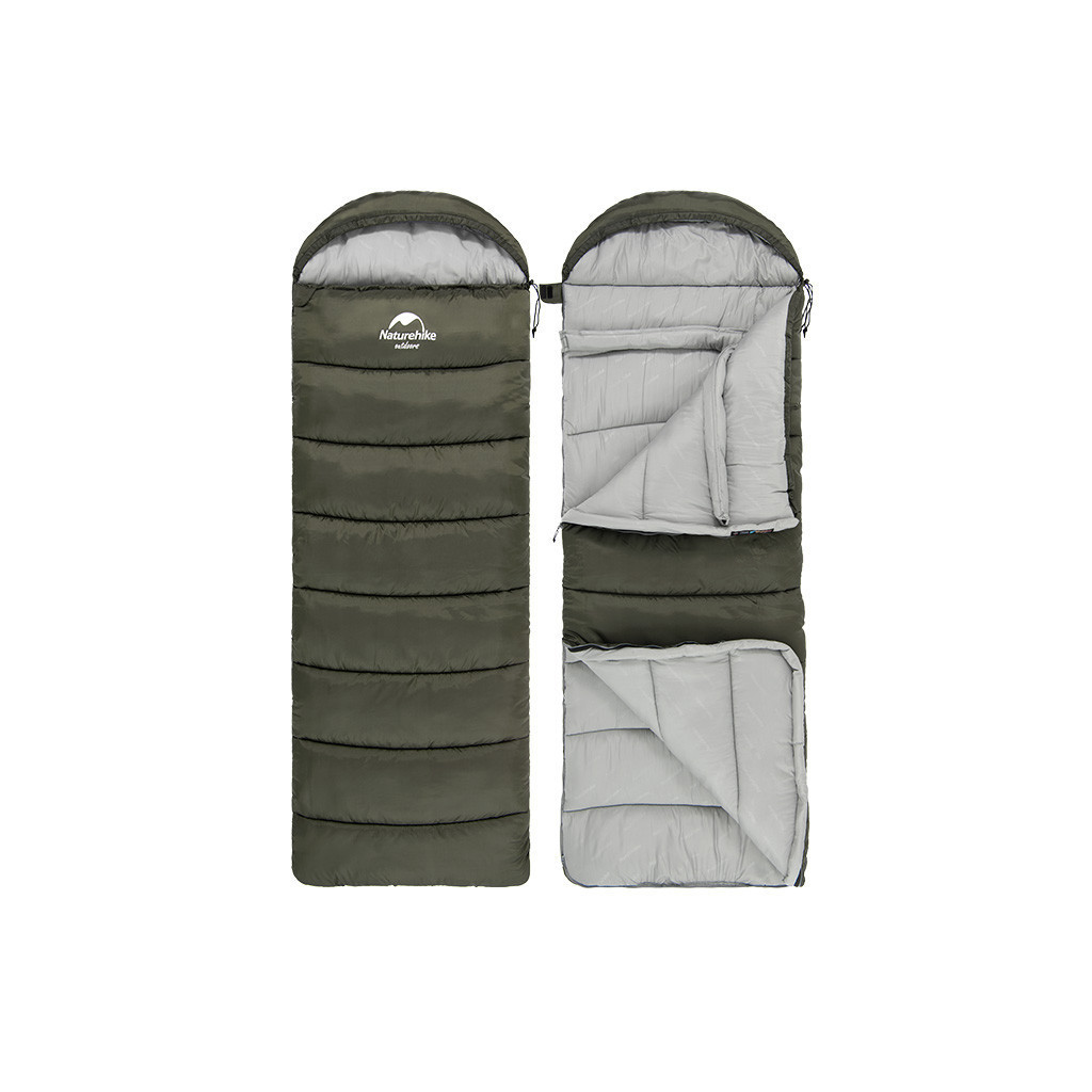 Спальний мішок Naturehike з капюшоном U250S NH20MSD07 (0°C) лівий, темно-зелений (6927595764305-L) - зображення 2
