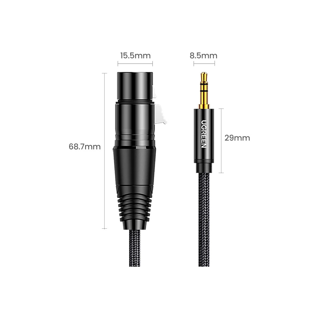 Кабель мультимедійний 3.5mm M to XLR F 2.0m AV182 black Ugreen (20244) - picture 11