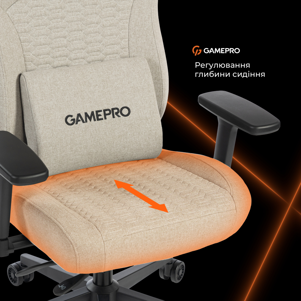 Крісло ігрове GamePro GC760LG Fabric Light Gray (GC760LG) - зображення 11