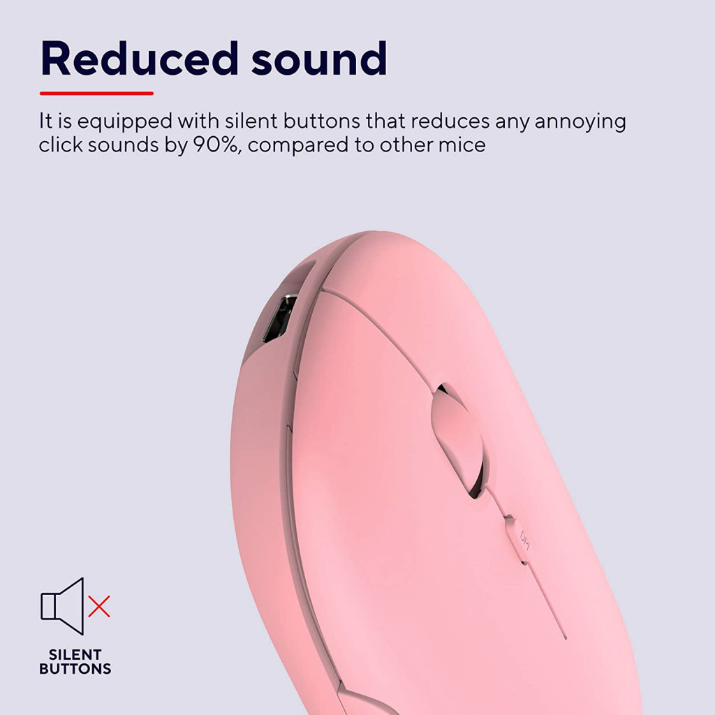 Мишка Trust Puck Wireless/Bluetooth Silent Pink (24125) - зображення 7