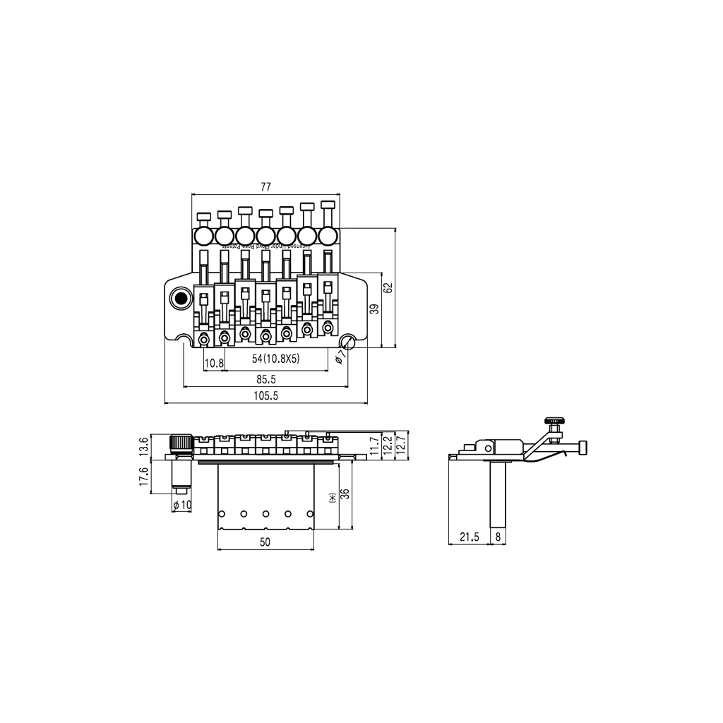 Бридж для гітари Paxphil BL007 Black - зображення 4