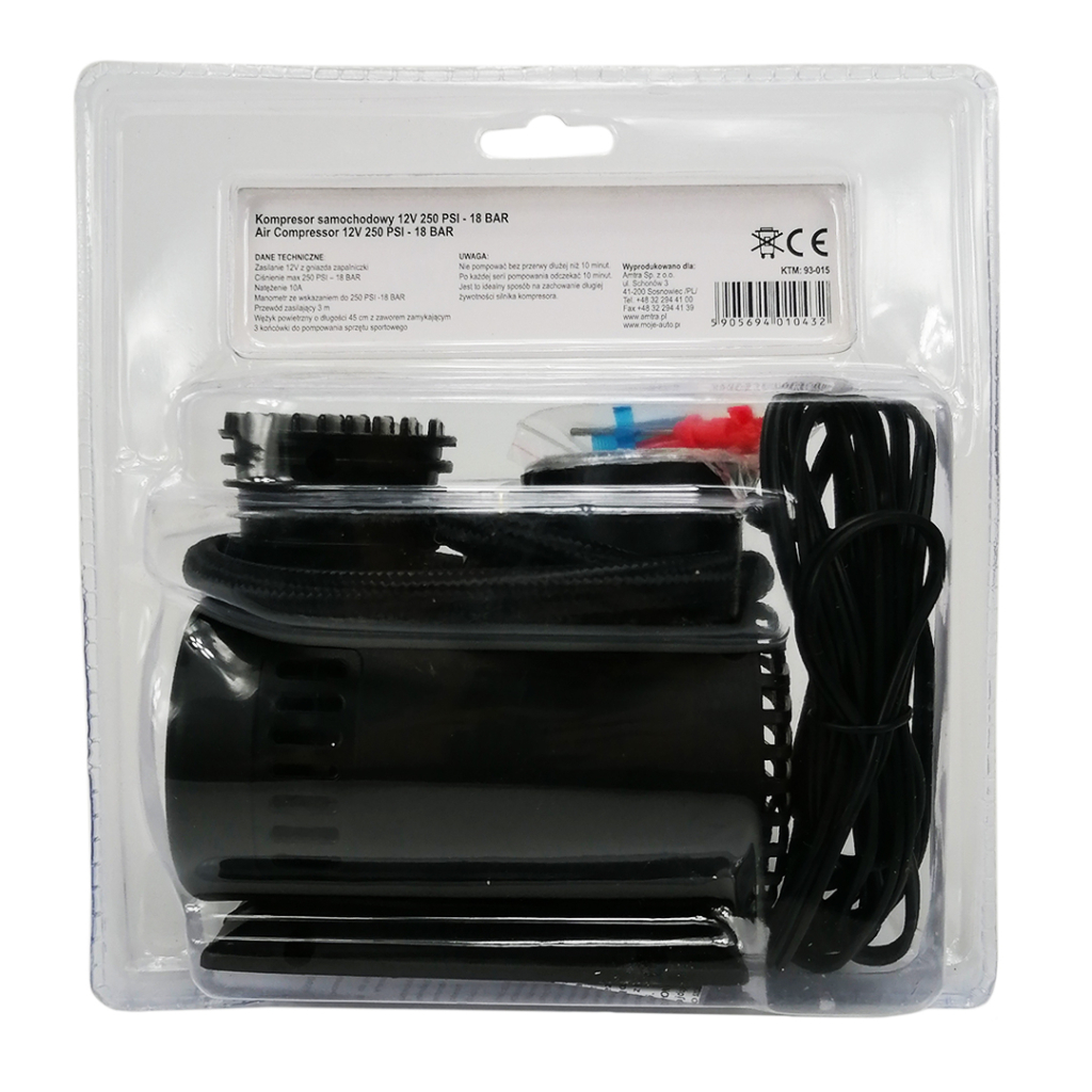 Автомобільний компресор VIRAGE 12V 250 Psi 18 Атм (93-015) - изображение 2