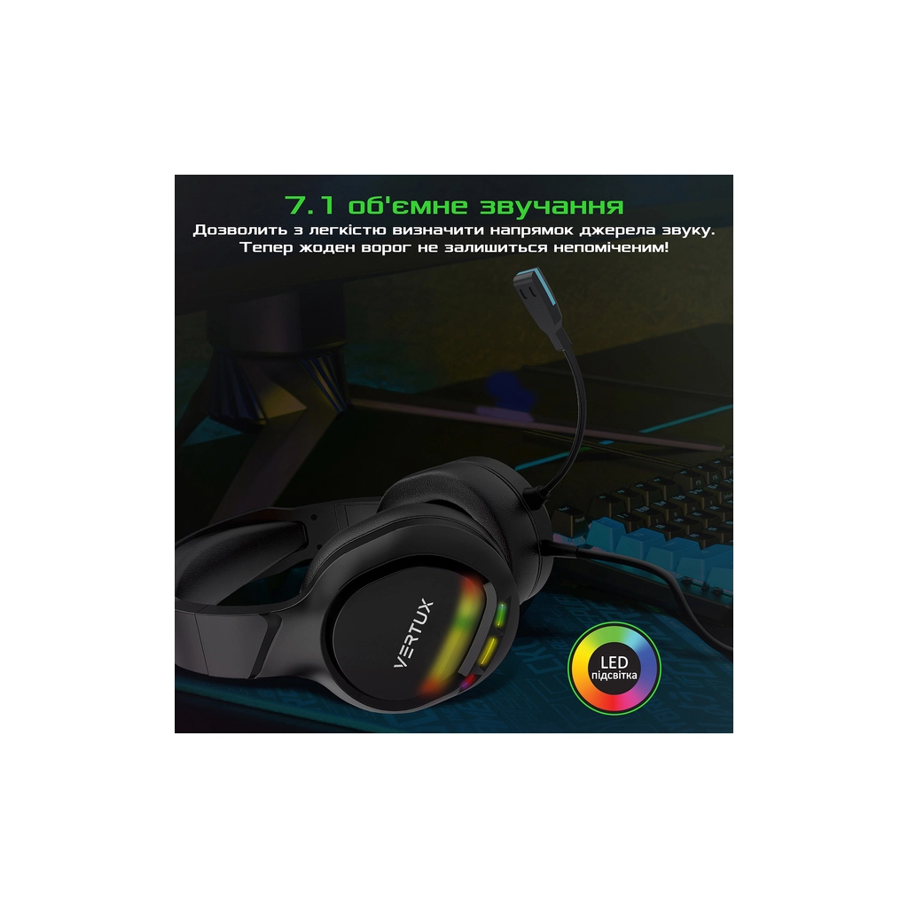 Навушники Vertux Tokyo 7.1 Mini Jack 3.5мм Black (tokyo.black) - зображення 8