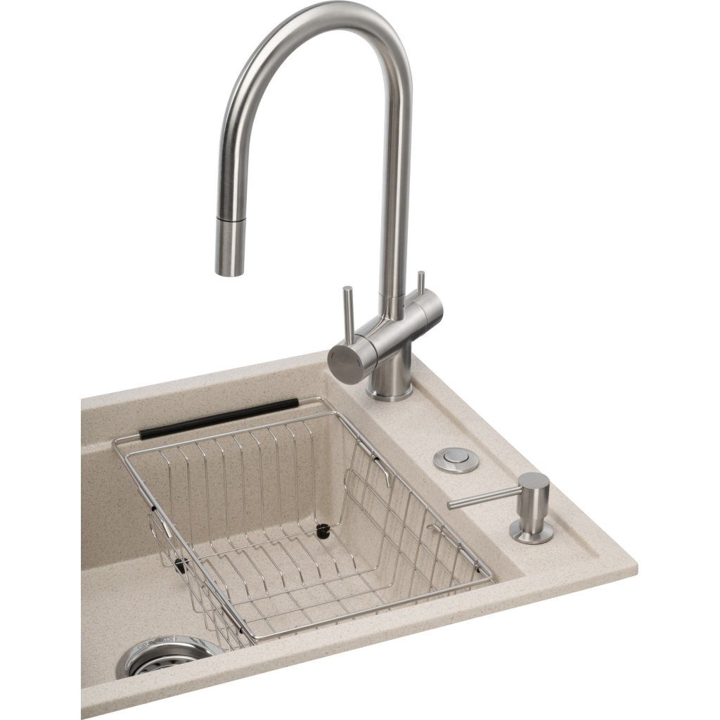 Мийка кухонна GRANADO Royal Estella terra (+ подрібнювач Algar 1000 + змішувач Ferrol inox + дозатор Redondo inox + ко (ksg0303) - зображення 3