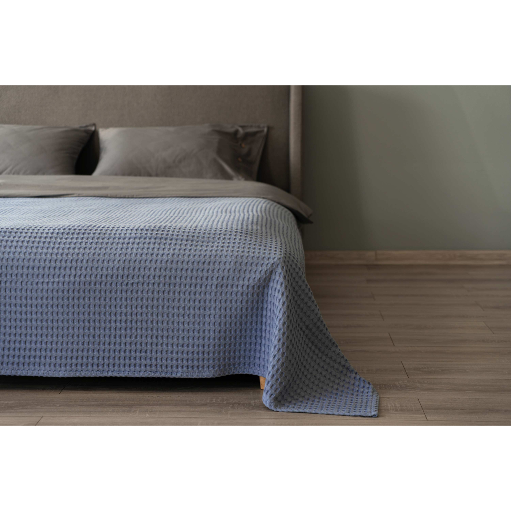 Плед Ardesto Pique 100% бавовна блакитний 160х230 см (ART0816PB) - зображення 4