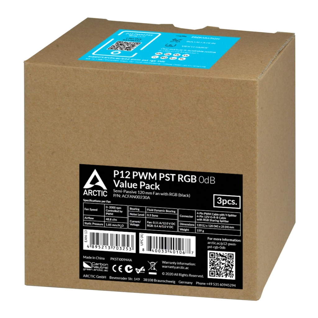 Кулер до корпусу Arctic P12 PWM PST RGB (ACFAN00230A) - зображення 4