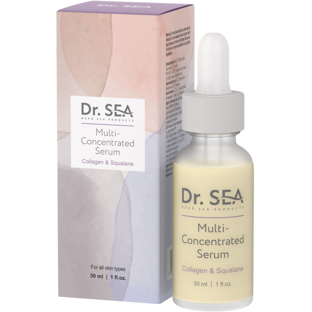 Сироватка для обличчя Dr. Sea Мульти-концентрована з колагеном і скваланом 30 мл (7293720020783) - зображення 1