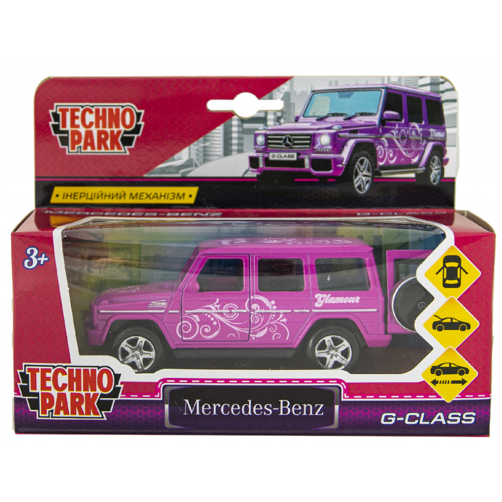Машина Технопарк Glamcar Mercedes-Benz G-class Фіолетовий (GCLASS-12GRL-LIL) - зображення 8