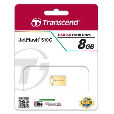 USB флеш накопичувач Transcend JetFlash 510, Gold Plating (TS8GJF510G) - зображення 4