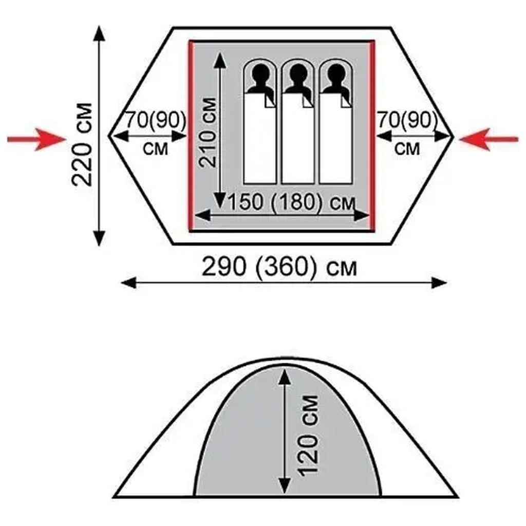 Намет Tramp Peak 3 (v2) Green (TRT-026-green) - зображення 12
