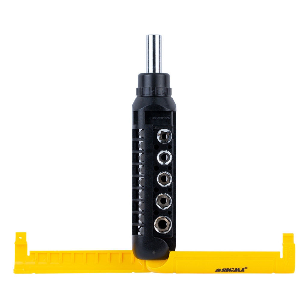 Набір викруток Sigma з реверсом + насадки торцеві та біти 1/4" 13шт CrV (4001931) - зображення 5