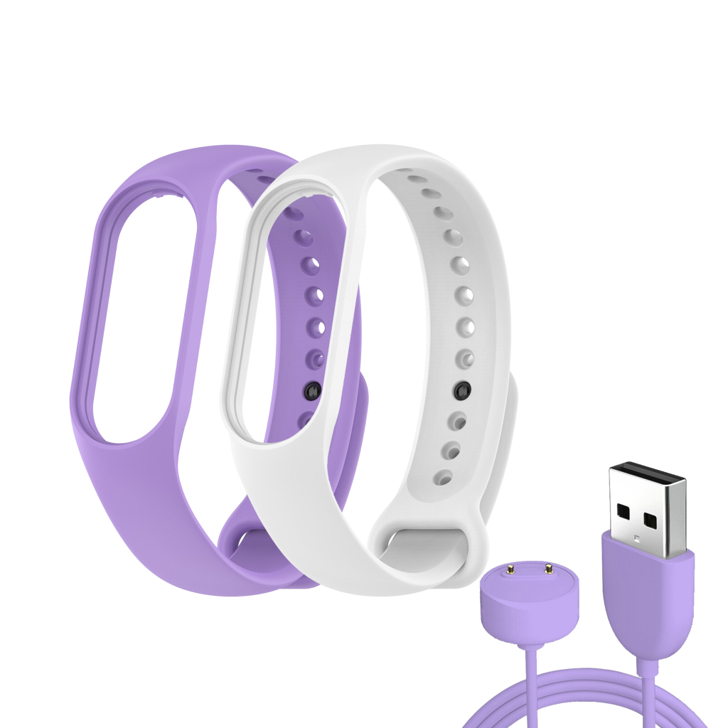 Ремінець до фітнес браслета Armorstandart комплект 3шт Xiaomi Mi Band 7/6/5 New Style Lavender (ARM77039) - изображение 1