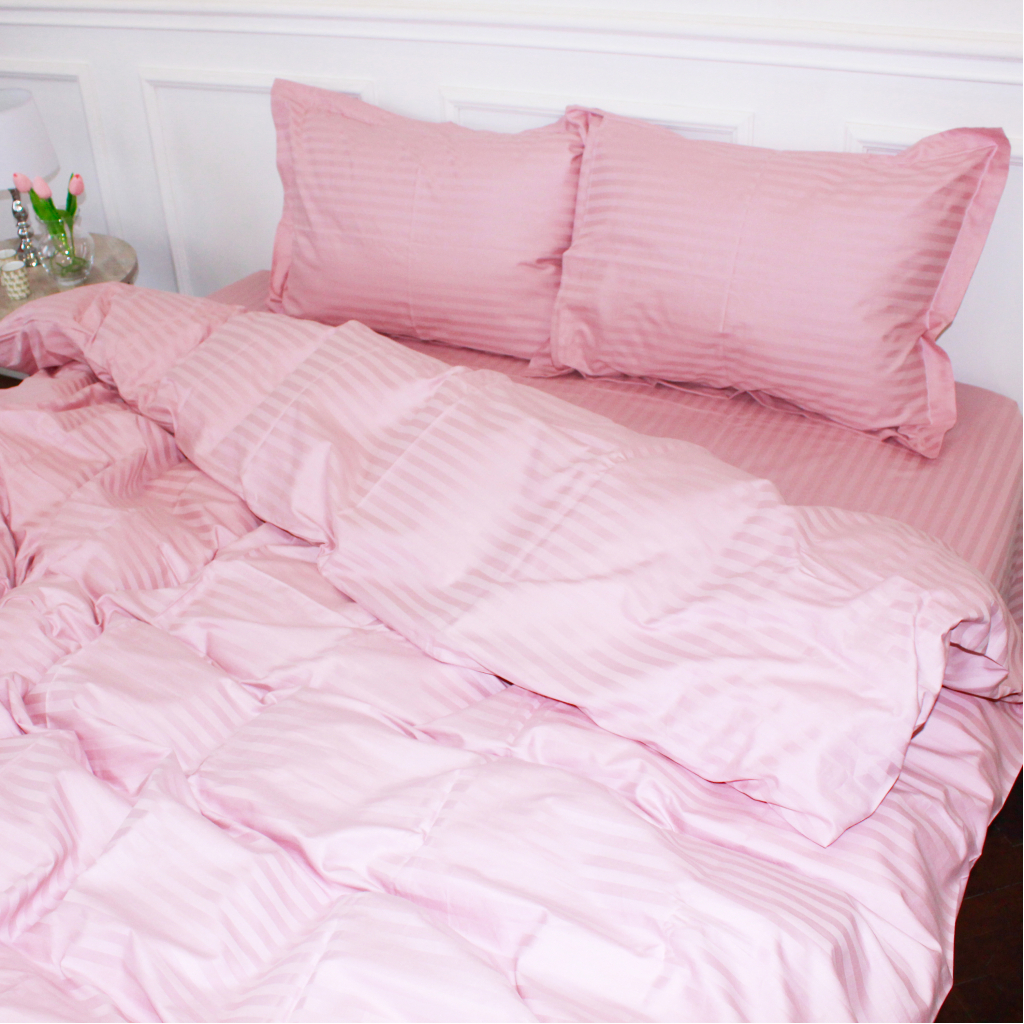 Постільна білизна MirSon Satin Stripe 30-0007 Pink 220х240 King Size (2200005249895) - зображення 2