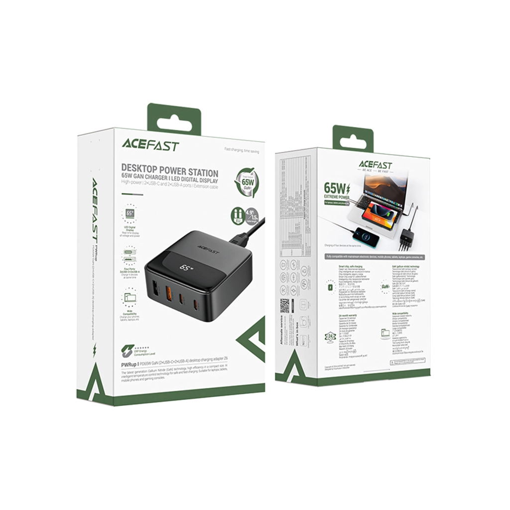 Зарядний пристрій Acefast 4xUSB 65W (2xUSB-C + 2xUSB-A) Gan Z6 Fast Charger (6974316283324) - зображення 2