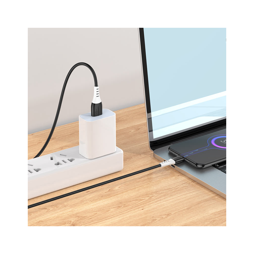 Дата кабель USB 2.0 AM to Micro 5P 1.0m 2.4A silicone X82 black HOCO (6931474768551) - зображення 7