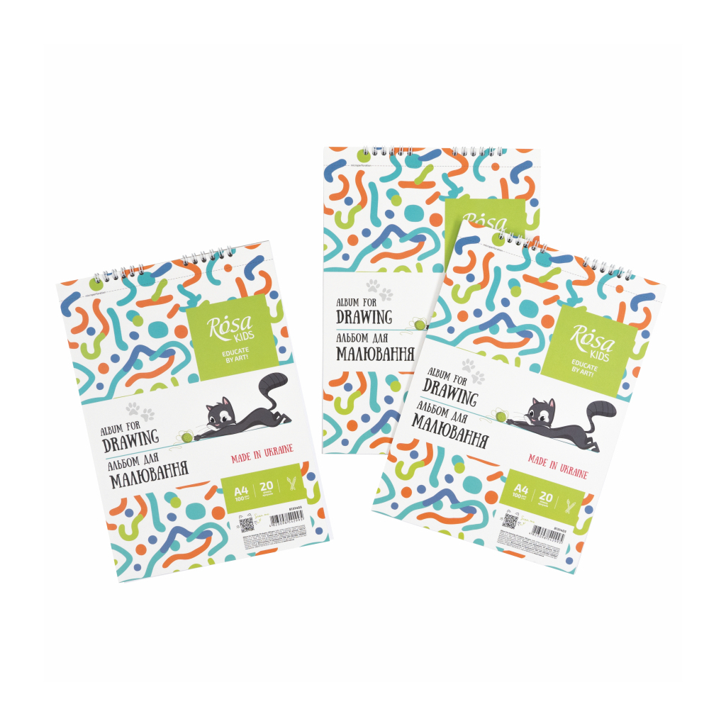Альбом для малювання Rosa Kids на спіралі Cats А4 20 аркушів (4823098542995) - зображення 2
