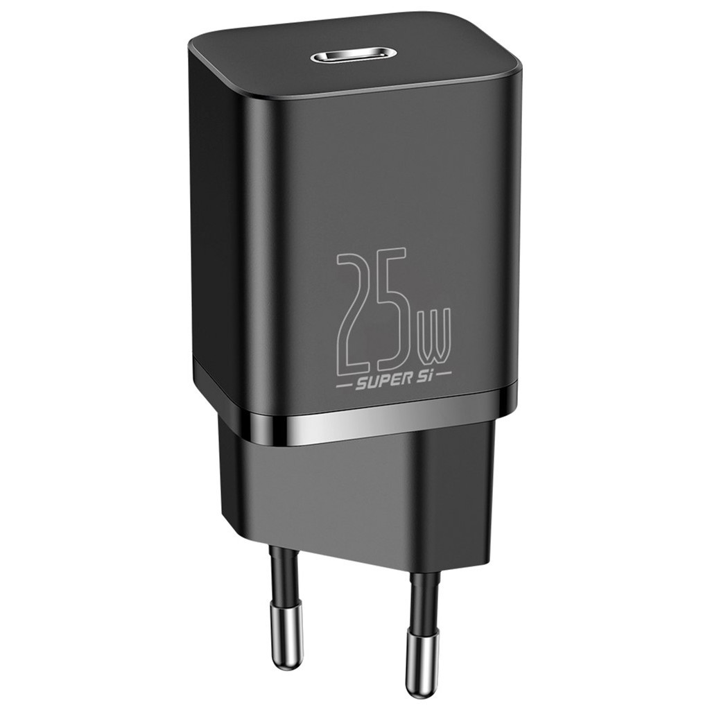 Зарядний пристрій Baseus 1xUSB 25W (USB-C) + Cable Type-C black (TZCCSUP-L01) - зображення 1