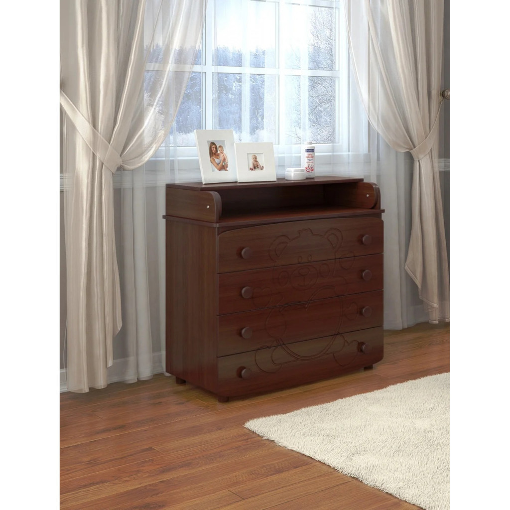 Комод-пеленатор Angelo Ведмедик з серцем (горіх) 90х51х90 (14003) - зображення 4